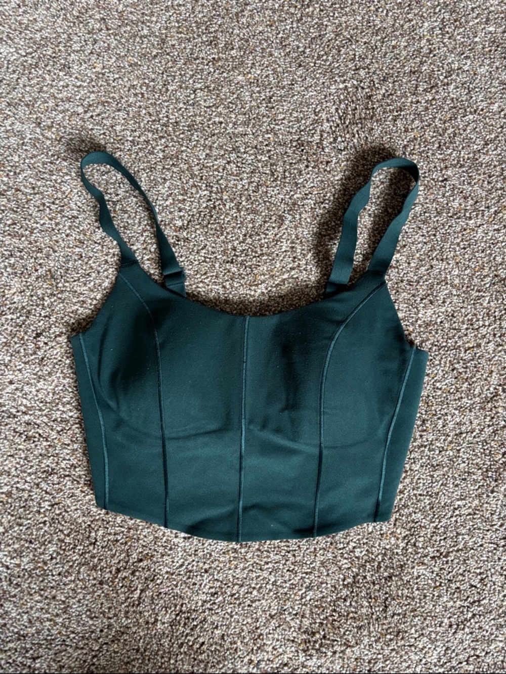 aerie Forest Green Cropped Bustier Tank